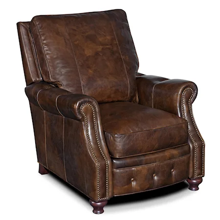 Traditional High Leg Reclining Chair with Tufted Recliner